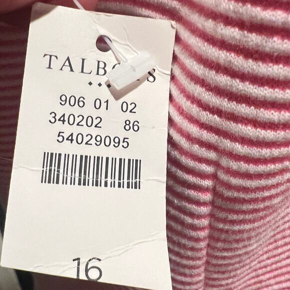 Talbots Plus Shift Dress Pink White Stripe Ruffle V Neck
Sleeveless Size 16 NWT - Picture 8 of 8